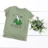 Tee Shirt Vert Licorne Dinosaure Disco
